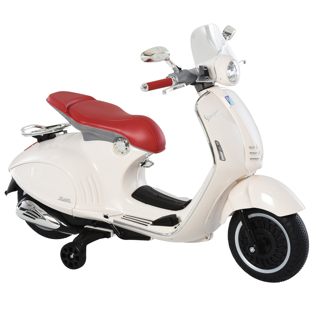 Elektro Kindermotorrad Elektromotorrad mit MP3, Musik, Scheinwerfer, Vor- und Rückwärtsgang, Kinder Elektro Motorrad für 3-6 Jahre Kinder, Weiß