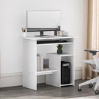 Computertisch, Schreibtisch, Spanplatte, Metall, 80 x 45 x 75 cm, Wei?