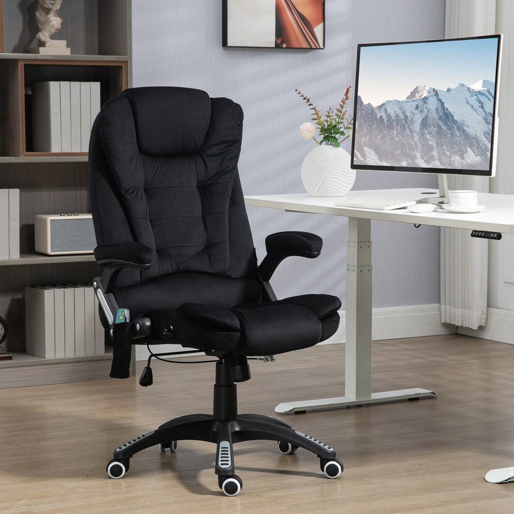 Bürostuhl mit Massage- & Wärmefunktion, ergonomisch, höhenverstellbar, Schwarz