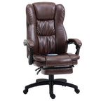 Verstellbarer Drehstuhl mit Fu?st¨¹tze, Kopfst¨¹tze, Massagefunktion, Kunstleder, 68,5x68,5x113-121cm, Braun
