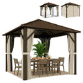 Gartenpavillon ca. 3 x 3 m Aluminium Pavillon mit Stahldach Hardtop Moskitonetz 4 Seitenteile, UPF50+