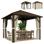 Gartenpavillon ca. 3 x 3 m Aluminium Pavillon mit Stahldach Hardtop Moskitonetz 4 Seitenteile, UPF50+