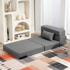 3 in 1 Schlafsessel mit Leinenoptik 80 x 80 x 64 cm Dunkelgrau