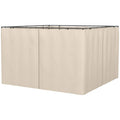 4 Pack Replacement Gazebo Curtains Privacy Panel for Most 3 x 3m Gazebo Canopy Pavillion Outdoor Shelter Sidewalls Accessories Beige
