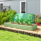 Metal Raised Garden Bed Planter Box Outdoor Planters for Growing Flowers, Herbs, Green, Light Green