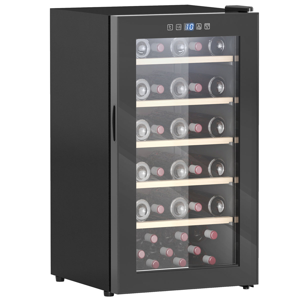 Weink¨¹hlschrank f¨¹r 41 Weinflaschen, 91 Liter Kapazit?t, Getr?nkek¨¹hlschrank mit LED-Anzeige, Touchscreen, Schwarz