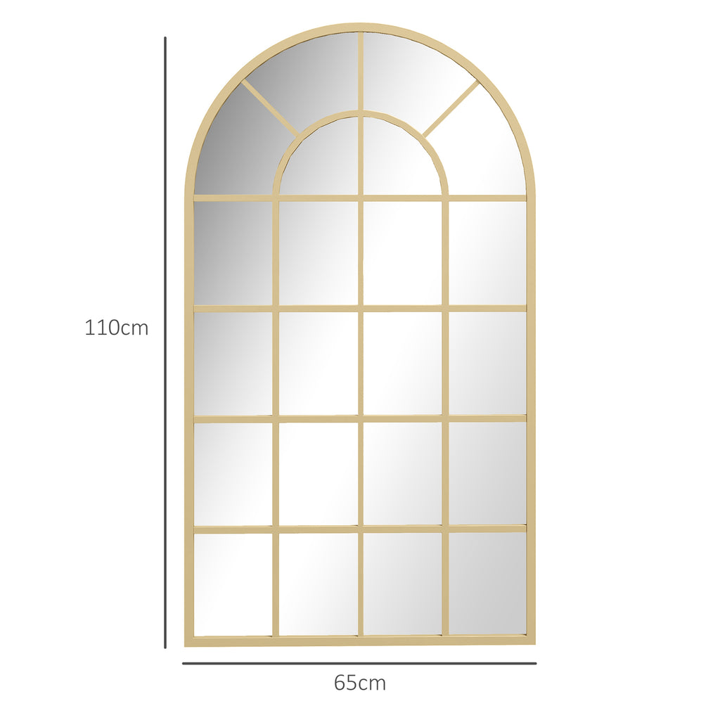 110 x 65 cm Arched Decorative Wall Mirror for Bedroom Living Room, Modern Window Bathroom Mirror for Home Decor