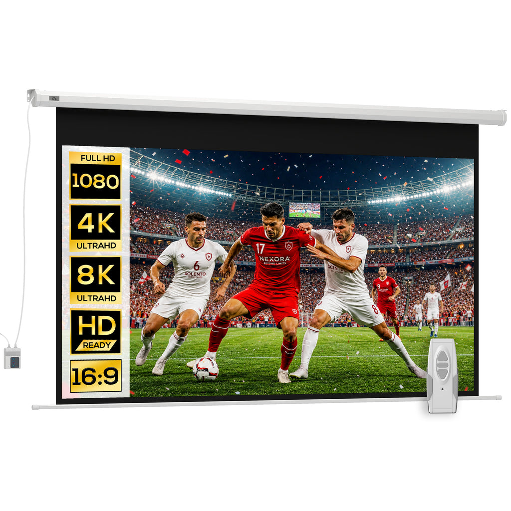 Beamer-Leinwand, Projektionsleinwand, 16:9, 100 Zoll, Fernbedienung, Motor