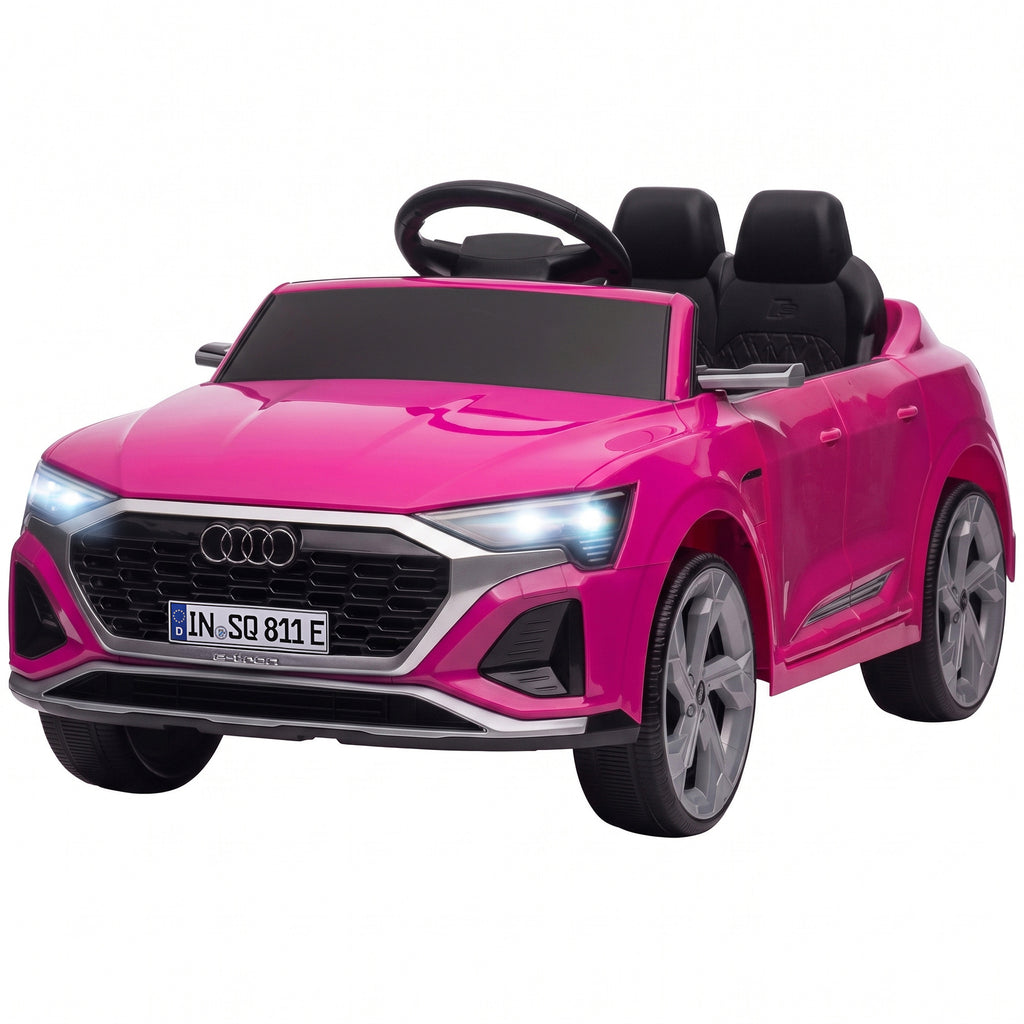 Kinder Elektroauto 12V Kinderauto mit Fernbedienung 2 Motor Sanftanlauf 4-Rad-Federung LED-Scheinwerfern Hupe Musik