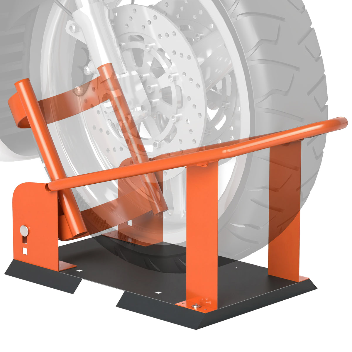 Motorradständer für 15-21", 381-533,4 mm Vorderrad, einstellbare Motorradwippe 816,5 kg Tragkraft Orange