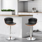 2er-Set Barhocker, höhenverstellbar, Metallgestell, drehbarer Sitz, Schwarz