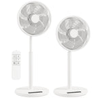 Standventilator mit Fernbedienung und 12 Geschwindigkeiten, Bodenventilator mit verstellbarer Höhe für Schlafzimmer Weiß