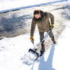 Heavy-Duty Snow Shovel with Assist Handle, Portable Snow Pusher with 45cm Wide Blade, Detachable Aluminium Handle