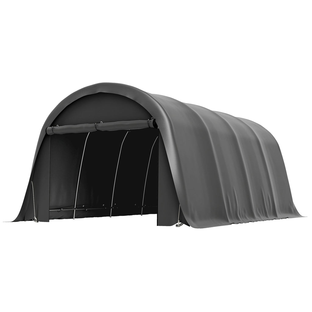Carport Zeltgarage 3x6m Winterfest Wasserdichtes Lagerzelt mit abnehmbaren Seitenwänden großer Rolltor, UPF50+