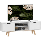 TV-Kommode mit Schubladen und offenen Regalen, MDF, 150 x 39 x 50 cm, Wei?