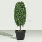 2er-Set k¨¹nstliche Pflanzen, UV-best?ndige Kunstb?ume im Topf, Kunststoff, Zement, Gr¨¹n