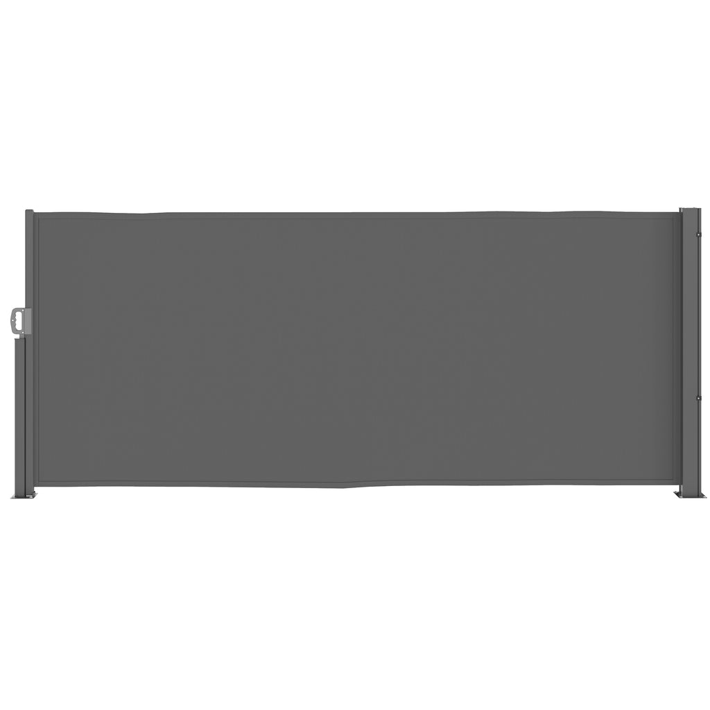 Seitenmarkise ausziehbar blickdicht Sichtschutz mit Wandhalterung Beschichtung 300x140cm Dunkelgrau