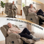 Fernsehsessel mit Aufstehhilfe Elektrisch Relaxsessel Hellbraun