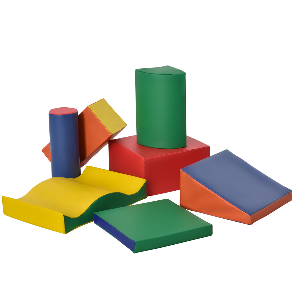 Soft-Bausteine, 7-tlg. Set, sicheres Material, weich und pflegeleicht, Schaumstoff, bunt
