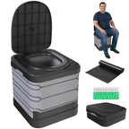 Campingtoilette Faltbare Reisetoilette bis 150 kg mit 12 Gerinnungspulver-Päckchen 12 Entsorgungsbeuteln 42 x 46 x 43,5 cm Grau