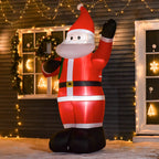 Weihnachtsmann, 2,40 m groß, mit LED-Beleuchtung, selbstaufblasende Gartendeko