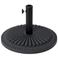 14kg Round Cement Parasol Base Umbrella Weight Stand Holder Fits Φ35mm,Φ38mm,Φ48mm Pole for Patio Outdoor Garden - Black