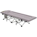 Feldbett, Campingbett, klappbar, weich, bis 200 kg, rostfreies Metallgestell, 185 x 65 x 37 cm, Grau