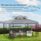 Gazebo Roof Replacement, for 3 x 4m Frames - Light Grey