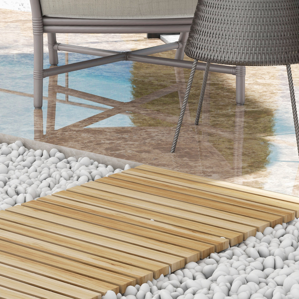 Rollweg Gehweg Ausrollbarer Gartentritt, wetterbest?ndig, Fichtenholz, 120 x 47 x 1 cm, Natur