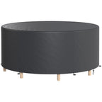 Round Garden Furniture Cover, Waterproof Garden Table Cover, 420D Heavy Duty Oxford for Outdoor, Dia.214 x 70 cm, Black