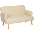 Zweisitzer-Sofa, kompakt, hautfreundlicher Bezug, bis 240 kg, 130x74x79 cm, Cremewei?