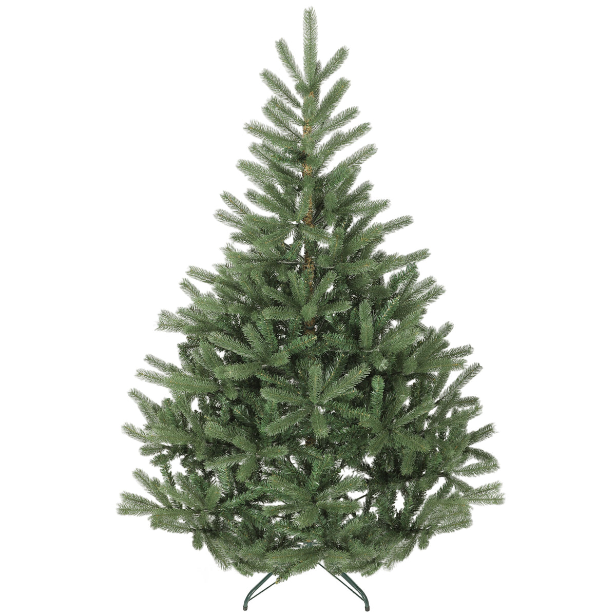 Künstlicher Weihnachtsbaum, 180 cm, dichte Zweige, realistisches Aussehen, flammenhemmend, Kunststoff, Metall, Grün