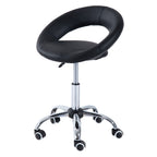 Rollhocker Arbeitshocker Drehhocker Bürostuhl höhenverstellbar, PU+Metall, Schwarz, 50 x 54 x (66-78) cm