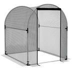 Pflanzenschutznetz, Vogelschutz, mit Tür und stabilem Stahlrahmen, 1,2x1,5x1,5m, Schwarz/Silber