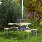 Four-Seat Folding Picnic Table - Natural Finish