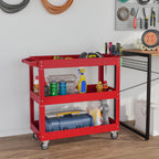 3-stufiger Werkzeugwagen, 4 Rollen, Stahl, 83B x 35,3T x 76H cm, Rot