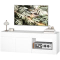 TV Schrank mit 2 Türen Soft-Close-Funktion Weiß 140 x 40 x 48 cm