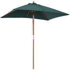 2m Tilting Wooden Pole Parasol - Green