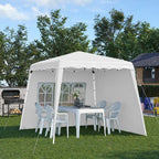 2.4 x 2.4m Two Wall Pop Up Gazebo - White