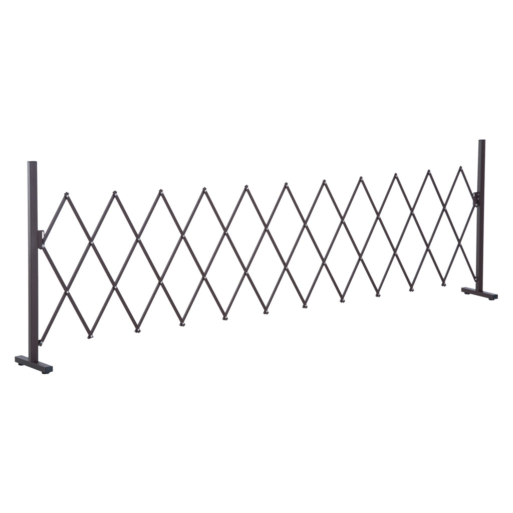 Expanding Trellis Fence, Freestanding Movable Fence, Foldable Garden Screen Panel, 300 x 103.5 cm, Dark Brown