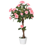 Artificial Plants Pink Rose Floral in Pot, Fake Plants for Home Indoor Decor, 90cm