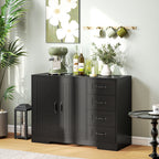 Sideboard, Kommode, moderner Stil, 4 Schubladen, 1 Schrank, 105 x 40 x 76 cm, Schwarz
