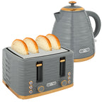 2-in-1 Toaster und Wasserkocher Set, 7 Br?unungsstufen, Auftau- und Aufw?rmfunktion, Grau