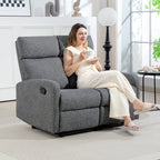 2-Sitzer-Sofa, individuell verstellbare R¨¹ckenlehnen, Fu?st¨¹tze, Stoffbezug, Stahl, Grau