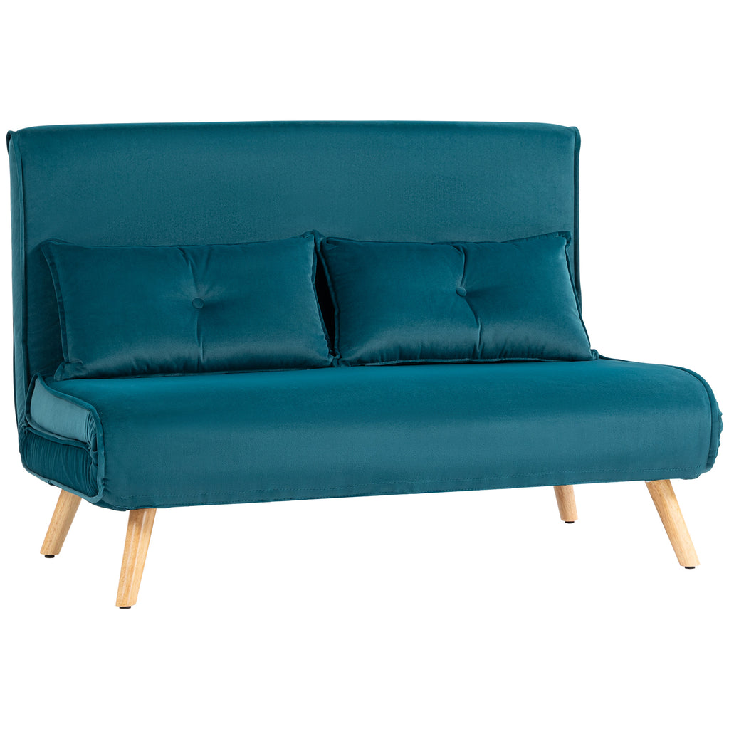 2-Sitzer-Schlafsofa, Bettsofa, in Bett umwandelbare Couch, verstellbare R¨¹ckenlehne, Stoffbezug, Metallrahmen, Gr¨¹n