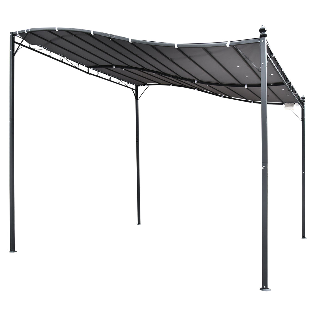 3 x 3m Elegantly Curved Wall Awning - Grey