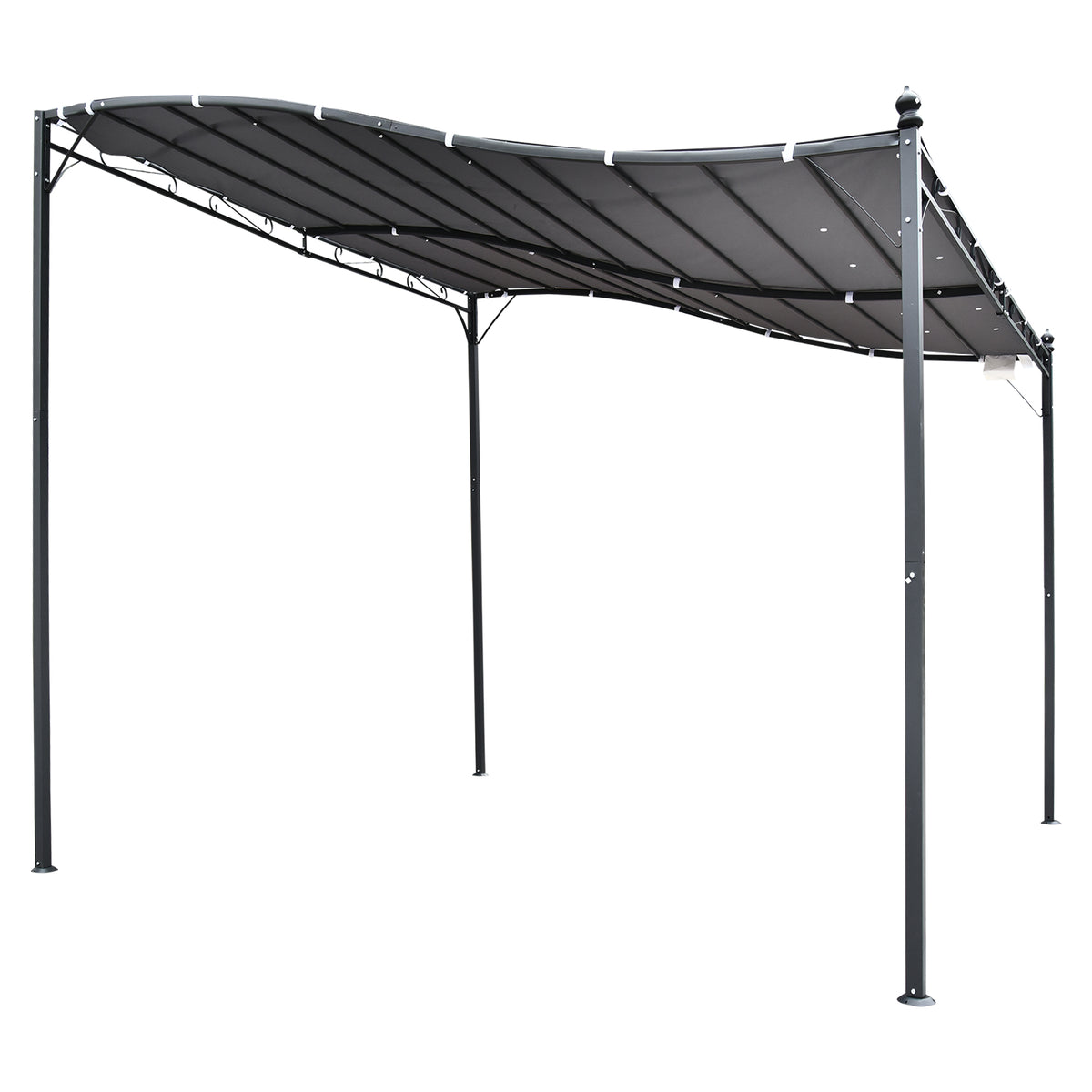 3 x 3m Elegantly Curved Wall Awning - Grey
