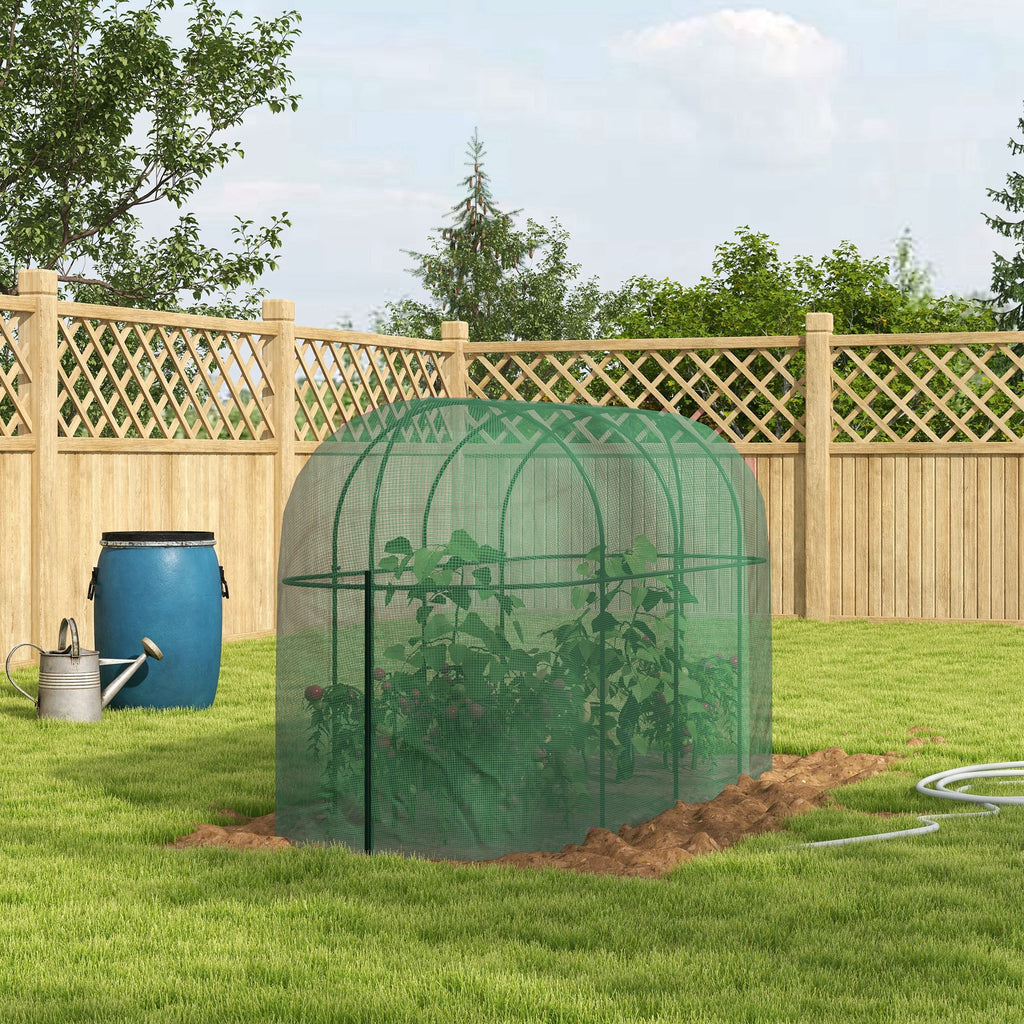Vogelschutznetz, Metallgestell, Reißverschlusstür, einfacher Auf- und Abbau, 3 x 1 x 1,5 m, Grün