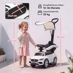 3-in-1 Rutschauto mit Schiebstange Mercedes-Benz Weiß