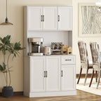 K¨¹chenschrank, 180,5 cm, Vorratsschrank, Arbeitsfl?che, Kabelloch, verstellbare Regale, MDF, Wei?